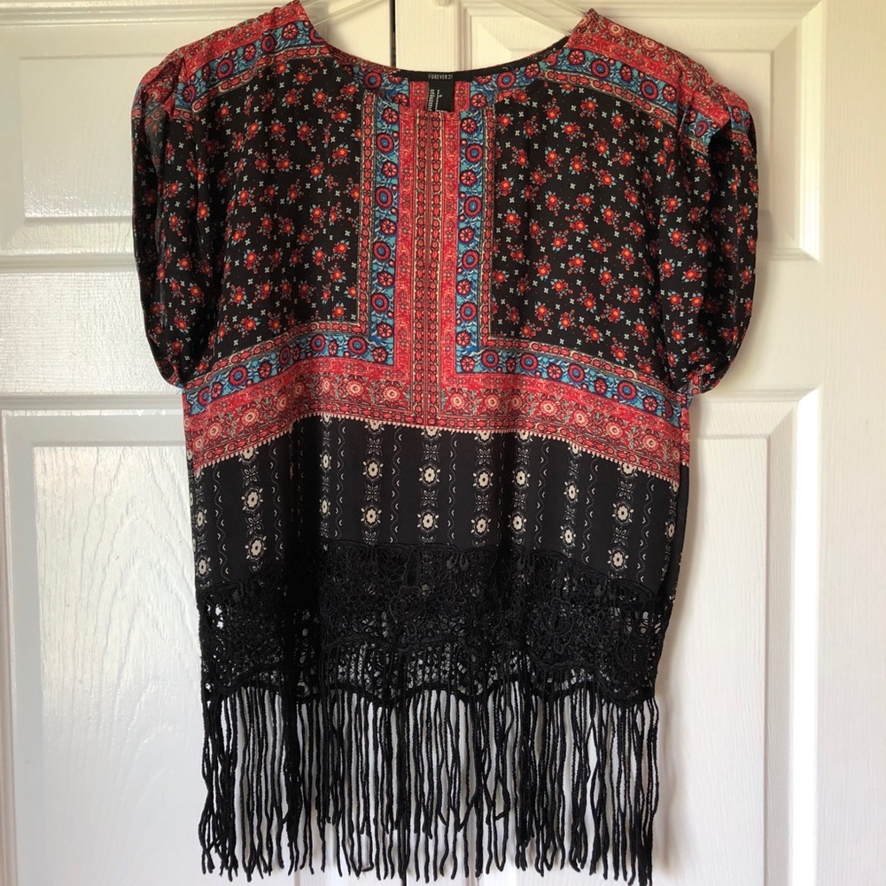 Boho short sleeve blouse